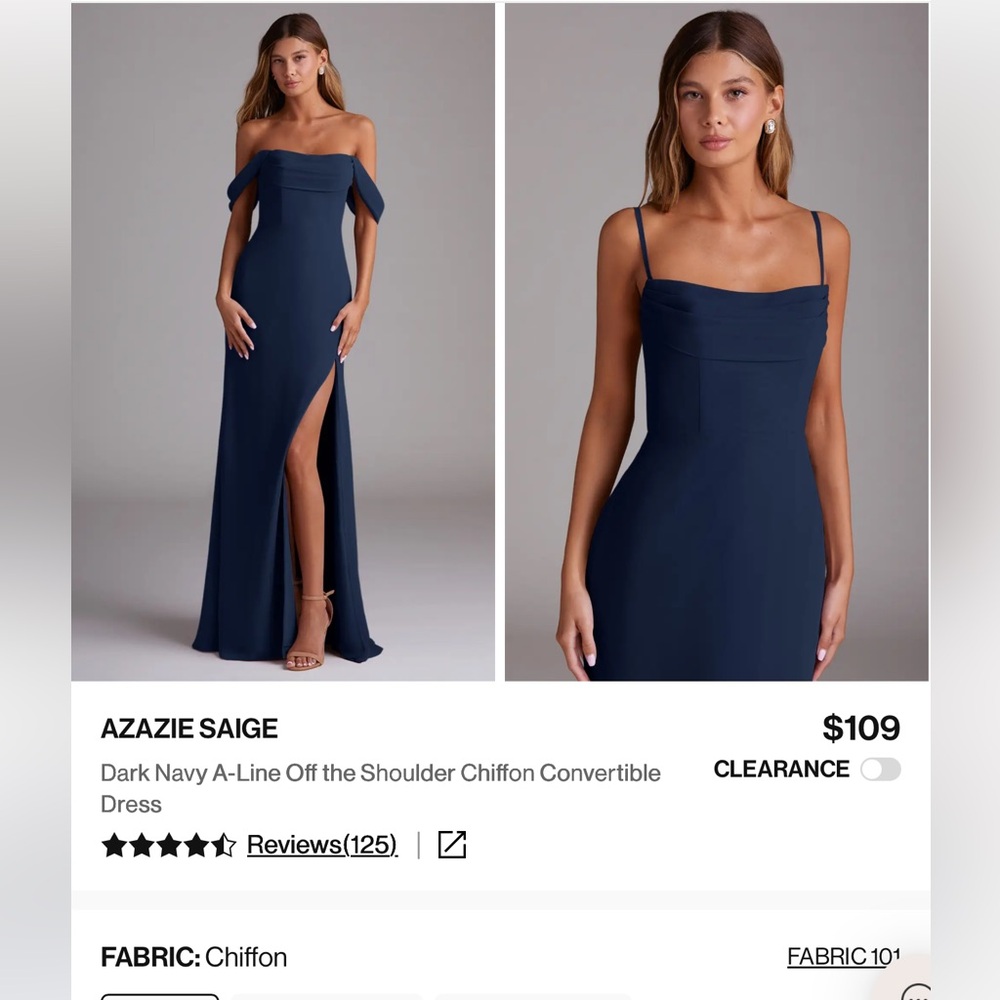 Azazie Navy Convertible Chiffon Dress